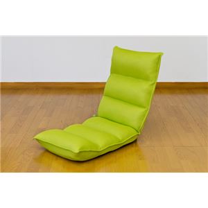 【在庫処分品】 低反発メッシュ座椅子/無段階リクライニングチェア 【グリーン】 レバー付き 『PONY』 商品写真2