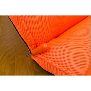 【在庫処分品】 低反発メッシュ座椅子/無段階リクライニングチェア 【オレンジ】 レバー付き 『PONY』 商品写真3