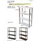 Simple 収納ラック/収納棚 【幅80cm 4段】 ウォールナット 〔キッチン収納 リビング収納 ディスプレイ家具 什器〕 - 縮小画像4