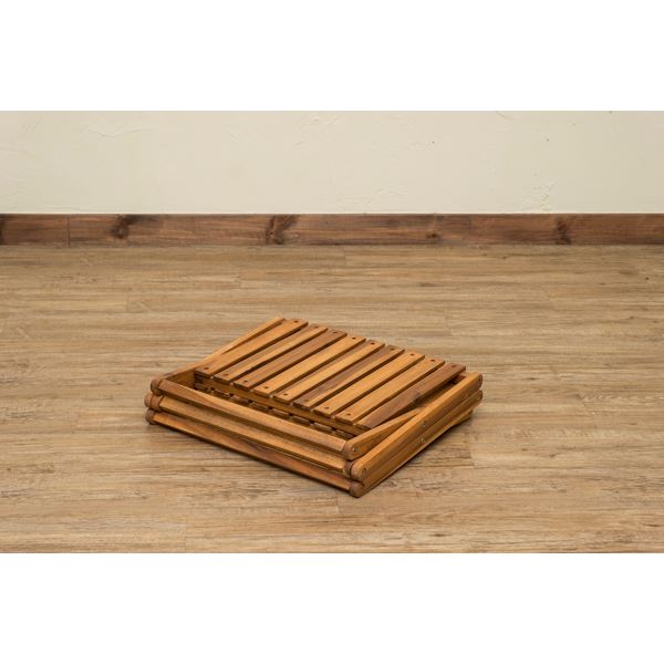 アカシア製 収納ラック/収納棚 【3段】 幅46.5cm 木製 折りたたみ式 高耐久性 防虫効果 【完成品】 〔リビング ダイニング〕