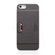 SLG iPhone5/5s D6 Italian Minerva Box Leather Card Pocket Bar グレー - 縮小画像1