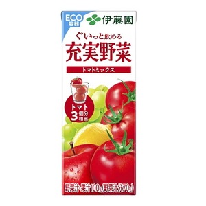 【まとめ買い】伊藤園 充実野菜 トマトミックス 紙パック 200ml×24本（1ケース）