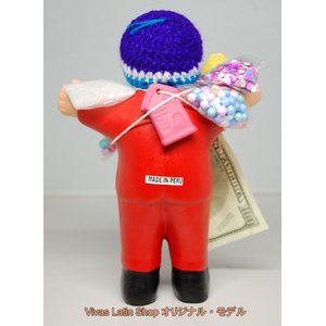 【エケコ人形19cm】 L サイズのエケコ人形・色はレッド(赤) 当店モデル(ペルー直輸入) 商品写真2