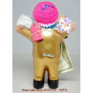 【エケコ人形19cm】 L サイズのエケコ人形・色はゴールド(金色) (ペルー直輸入) 商品写真3