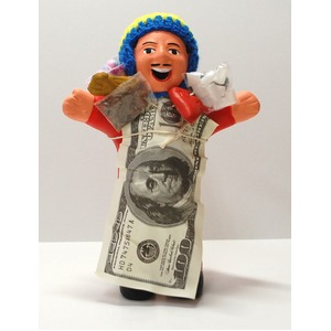 【エケコ人形18cm・タイプ2・赤】胴体の色は赤(レッド)「タバコをくわえさせてあげるとお礼に願い事が叶えてくれる!」と話題になった幸運人形。ペルー製 商品写真3