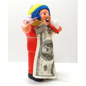 【エケコ人形18cm・タイプ2・赤】胴体の色は赤(レッド)「タバコをくわえさせてあげるとお礼に願い事が叶えてくれる!」と話題になった幸運人形。ペルー製 商品写真4