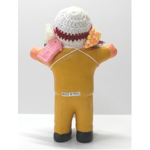 【エケコ人形18cm・タイプ2・芥子色】胴体の色はカラシ色(マスタード)「タバコをくわえさせてあげるとお礼に願い事が叶えてくれる!」と話題になった幸運人形。」ペルー製 商品写真3