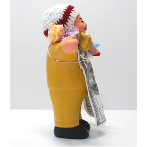 【エケコ人形18cm・タイプ2・芥子色】胴体の色はカラシ色(マスタード)「タバコをくわえさせてあげるとお礼に願い事が叶えてくれる!」と話題になった幸運人形。」ペルー製 商品写真4