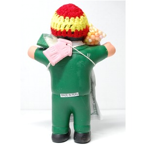 【エケコ人形18cm・タイプ2・緑色】胴体の色は緑(グリーン)「タバコをくわえさせてあげるとお礼に願い事が叶えてくれる!」と話題になった幸運人形。」ペルー製 商品写真3