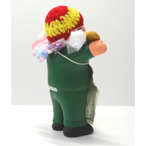【エケコ人形18cm・タイプ2・緑色】胴体の色は緑(グリーン)「タバコをくわえさせてあげるとお礼に願い事が叶えてくれる!」と話題になった幸運人形。」ペルー製 商品写真4