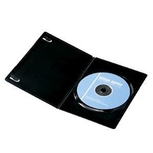 【訳あり・在庫処分】サンワサプライ スリムDVDトールケース(1枚収納) ブラック DVD-U1-10BK 商品写真