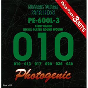 PG フォトジェニック エレキギター弦 PE-600L-3 3セットパック (010-046) PE-600L-3 - 拡大画像