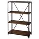 天然木オープンラック/収納棚 【3段 ブラック】 幅91cm スチールフレーム アジャスター付き DIS-936BK - 縮小画像1