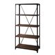 天然木オープンラック/収納棚 【4段 ハイタイプ ブラック】 幅91cm スチールフレーム アジャスター付き DIS-938BK - 縮小画像1