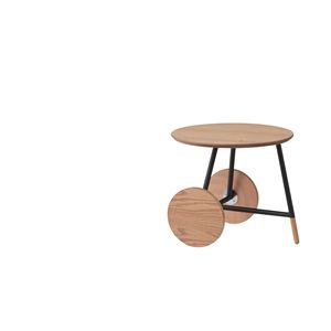 サイドテーブル/円形ミニテーブル 【Sサイズ】 直径45cm×高さ40cm スチール×木製 『オセロ』 END-112S 商品写真