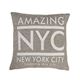 デザインクッション 【ニューヨーク/ベージュ】 正方形 55cm×55cm 英字柄 TTC-553BE 〔インテリアグッズ ディスプレイ用品〕 - 縮小画像1