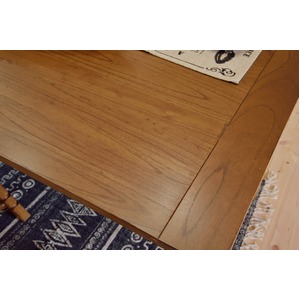 カントリー調 ダイニングテーブル/リビングテーブル 【幅135cm】 木製 収納棚付き 『ヘリオス』 商品写真5