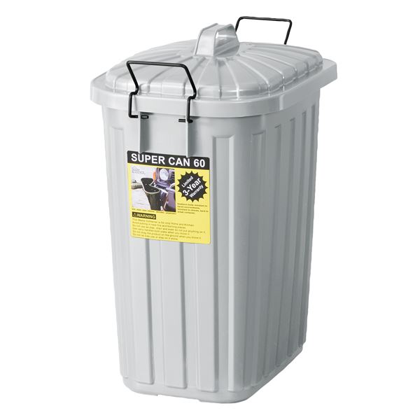 ゴミ箱 ダストボックス 幅36cm 60L グレー 日本製 ふた付き ポリエチレン スチール ペールカン キッチン 台所 店舗