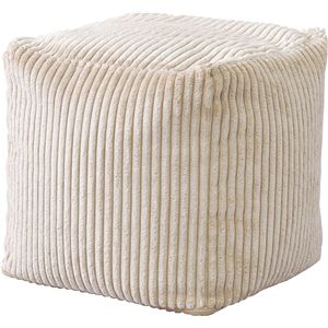 ミニ ビーズクッション 幅30×奥行30×高さ30cm ホワイト コーデュロイ 背当て スツール兼用 コンパクト 完成品 リビング