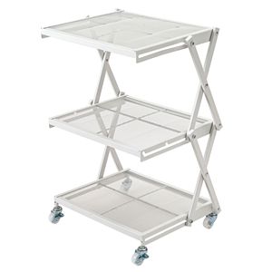 フォールディングラック ホワイト （約W45×D34×H53／66cm） 完成品