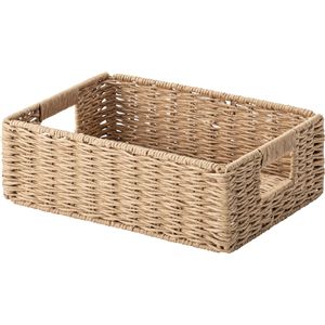 ペーパーコード バスケット 約幅37×奥行26×高さ12cm S ナチュラル 折りたたみ 収納バスケット リビング収納 リビング 完成品