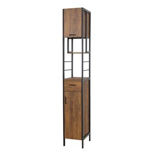 食器棚 キッチン収納 約30×200cm ヴィンテージブラウン スチール NEWアート キッチンボード インテリア家具 収納家具 キッチン