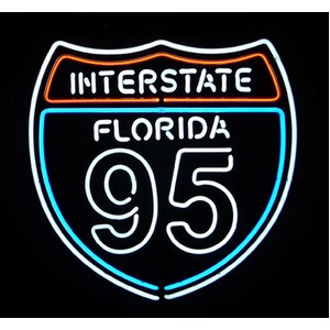 ネオンサイン INTERSTATE FLORIDA 95（ネオン管 看板 アメリカン雑貨 ・NEON SIGN・ネオンサイン） - 拡大画像