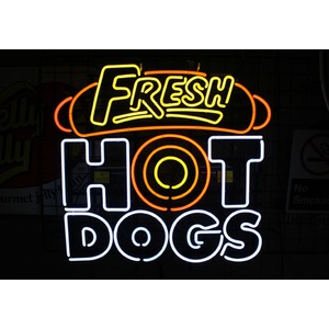ネオンサイン HOT DOGS ホットドッグ （ネオン管 看板 アメリカン雑貨 ・NEON SIGN・ネオンサイン） - 拡大画像
