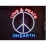 ネオンサイン LOVE＆PEACE ON EARTH （ネオン管 看板 アメリカン雑貨 ・NEON SIGN・ネオンサイン）