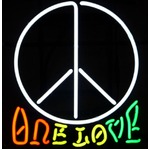 ネオンサイン ONE LOVE LOVE＆PEACE （ネオン管 看板 アメリカン雑貨 ・NEON SIGN・ネオンサイン）