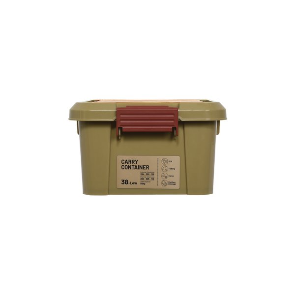 【2台セット】 【キャリーコンテナ 38 ロー】【コヨーテ】コンテナ ガレージ キャンプ アウトドア 収納 宅配ボックス 頑丈 スタッキング 収納雑貨