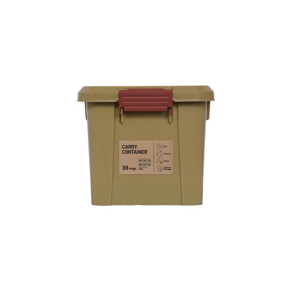 【2台セット】 【キャリーコンテナ 38 ハイ】【コヨーテ】コンテナ ガレージ キャンプ アウトドア 収納 宅配ボックス 頑丈 スタッキング 収納雑貨