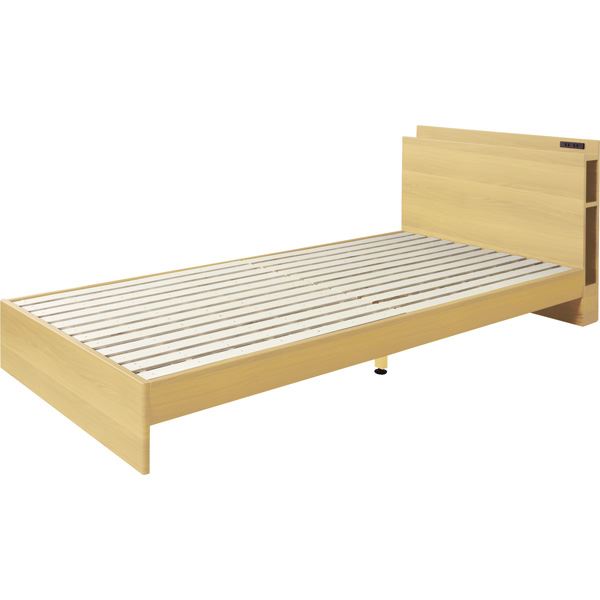 ベッド 寝具 約幅100cm シングル ナチュラル 宮付き 組立品 ベッドフレーム ベッドルーム 寝室 インテリア家具【代引不可】