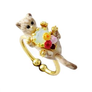 Les Nereides(レネレイド) AELA601/1 ネコモチーフ 猫 キャット リング 指輪 アジャスタブル LOVES ANIMALS 商品写真1