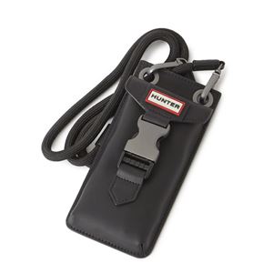 HUNTER （ハンター） UBP1056LRS-BLK オリジナル ラバーコーティングレザー フォンポーチ スマホ用ケース ショルダーバッグ Original Rubberised Leather Phone Pouch