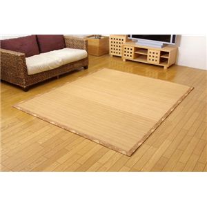 細ヒゴ使用 竹カーペット ブラウン 180×220cm（中材：ウレタン）