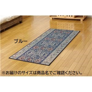 純国産 い草廊下敷き マット ブルー 約80×180cm（裏：ウレタン）