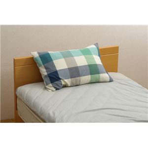 布団カバー 洗える チェック柄 インド綿使用 『サランNSK 枕カバー』 ブルー 43×63cm 商品写真4