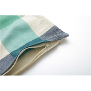 布団カバー 洗える チェック柄 インド綿使用 『サランNSK 枕カバー』 ブルー 43×63cm 商品写真5