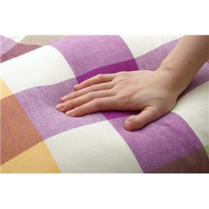 布団カバー 洗える チェック柄 インド綿使用 『サランNSK 枕カバー』 ピンク 43×63cm 商品写真5