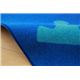 デスクカーペット 学習机用マット シンプル パズル柄『クロス』 ブルー 110×133cm - 縮小画像5