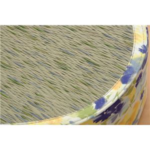 スツール い草 花柄 『フォンターナ 楕円 スツール』 ブルー 約45×35×H15cm 商品写真5