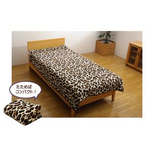 毛布 シングル 寝具 豹柄 サンゴマイヤー 『レオパードS IT』 ブラウン 約140×200cm 商品写真2