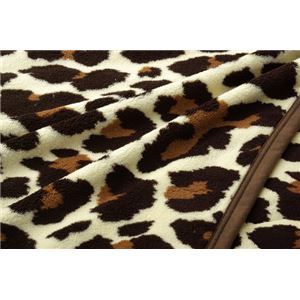 毛布 シングル 寝具 豹柄 サンゴマイヤー 『レオパードS IT』 ブラウン 約140×200cm 商品写真5