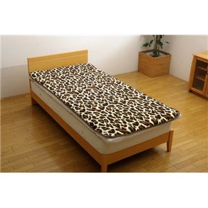 敷きパッド シングル 豹柄 サンゴマイヤー 『レオパードS IT』 ブラウン 約100×205cm 商品写真4
