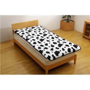 敷きパッド シングル 寝具 牛柄 アニマル柄 サンゴマイヤー 『ウッシーS IT』 ホワイト 約100×205cm 商品写真4