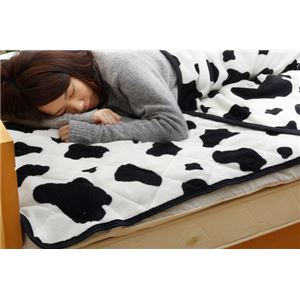 敷きパッド シングル 寝具 牛柄 アニマル柄 サンゴマイヤー 『ウッシーS IT』 ホワイト 約100×205cm 商品写真5