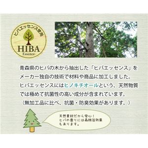 枕カバー 洗える ヒバエッセンス使用 『ひばピロケース』 グリーン 約35×50cm 商品写真2