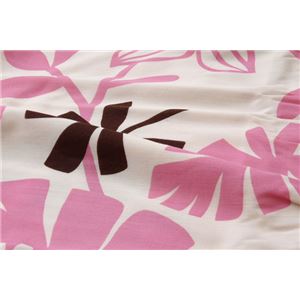 布団カバー 洗える 花柄 リーフ柄 『ルイード 敷布団カバー』 ピンク シングル 約105×215cm  商品写真4