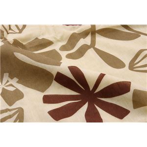 布団カバー 洗える 花柄 リーフ柄 『ルイード 枕カバー』 ブラウン 約43×63cm  商品写真4